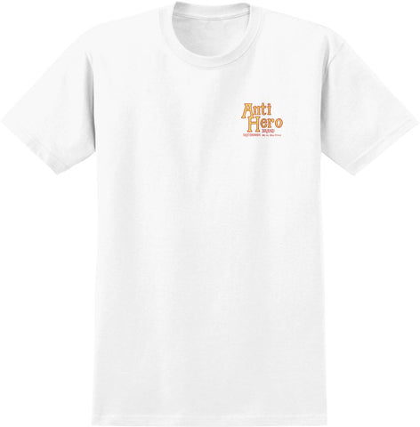 ANTIHERO HOMERS RINGSPUN TEE WHITE w/ MULTI COLOR PRINTS