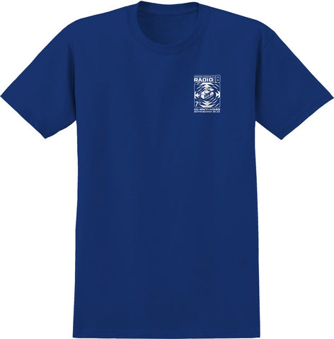 ANTIHERO RADIO 18 DBL TEE ROYAL w/ WHITE PRINTS