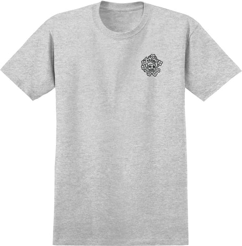 KROOKED KROOKED MG TEE HEATHER GREY w/ MULTI COLOR PRINT