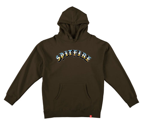 SPITFIRE OLD E ARCH COLOR CHROME HOOD BROWN W/ MULTI COLOR PRINT