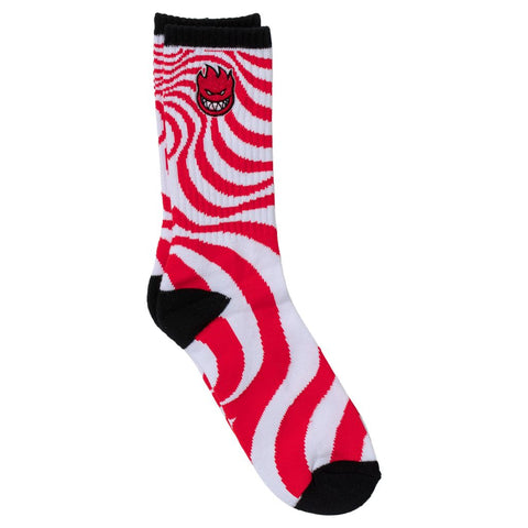 SPITFIRE BIGHEAD FILL EMB SWIRL SOCK RED / WHITE / BLACK