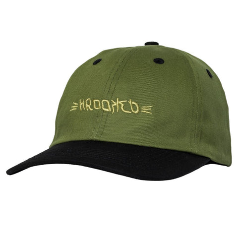 KROOKED BRUSH SKRIPT STRAPBACK OLIVE / BLACK