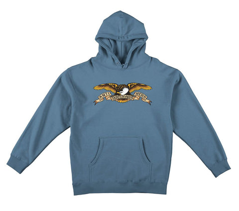 ANTIHERO EAGLE HEAVYWEIGHT HOOD SLATE w/ BLACK MULTI COLOR PRINT