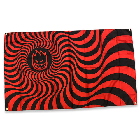 SPITFIRE BIGHEAD SWIRL FLAG / BANNER RED / BLACK