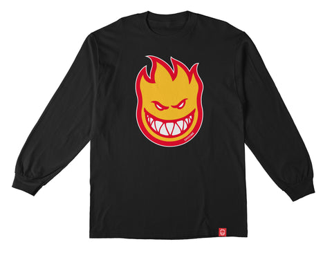 SPITFIRE BIGHEAD FILL YOUTH L/S TEE BLACK w/ GOLD & RED PRINT