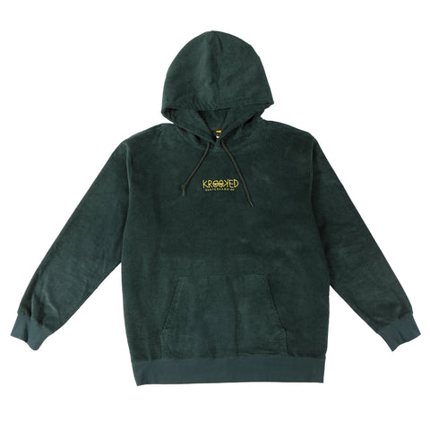 KROOKED EYES CORDUROY HOODIE GREEN / YELLOW