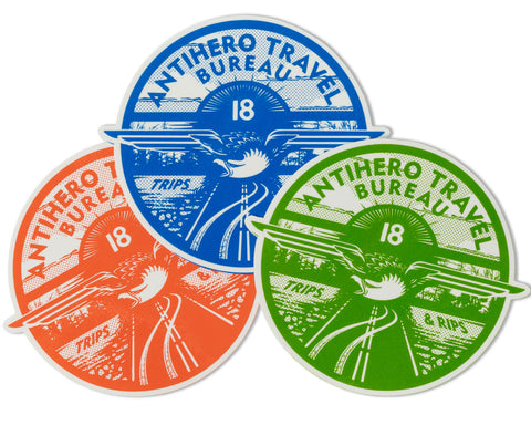 ANTIHERO TRAVEL BUREAU STICKER MED