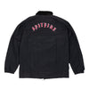 SPITFIRE OLD E EMB JACKET BLACK w/ RED & WHITE EMBROIDERY