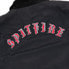 SPITFIRE OLD E EMB JACKET BLACK w/ RED & WHITE EMBROIDERY