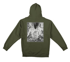 SPITFIRE INFERNO K.T.U.L. ZIP HOOD ARMY w/ BLACK & WHITE PREMIUM PRINTS