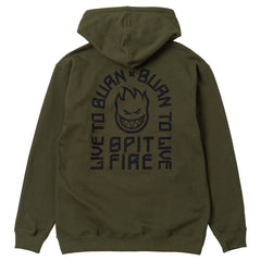SPITFIRE LTB ARCH EMB ZIP HOOD OLIVE