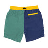 SPITFIRE BIGHEAD CIRCLE SHORTS NAVY/DARK GREEN/GOLD w/ RED EMBROIDERY