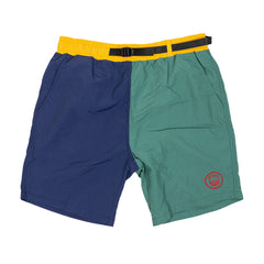 SPITFIRE BIGHEAD CIRCLE SHORTS NAVY/DARK GREEN/GOLD w/ RED EMBROIDERY