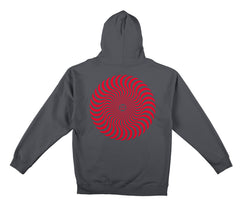 SPITFIRE CLASSIC SWIRL HOOD CHARCOAL(SOLID) w/ RED PRINTS