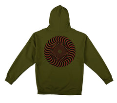 SPITFIRE CLASSIC SWIRL OVERLAY ZIP HOOD ARMY w/ BLACK & RED PRINTS