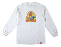SPITFIRE DEMONSEED L/S TEE WHITE w/ MULTI COLOR PRINT