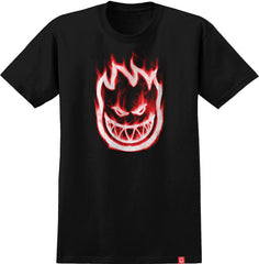 SPITFIRE BIGHEAD SMOKE RED S/S T-SHIRT BLACK w/ RED & WHITE Print