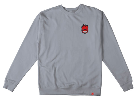 SPITFIRE LIL BIGHEAD FILL HEAVYWEIGHT CREWNECK CEMENT w/ RED, BLACK & WHITE EMBROIDERY