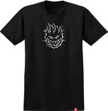 SPITFIRE BIGHEAD THORN TEE BLACK W/ TONAL BLACK & WHITE PRINT