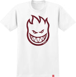 SPITFIRE BIGHEAD TEE WHITE w/ DARK RED PRINT