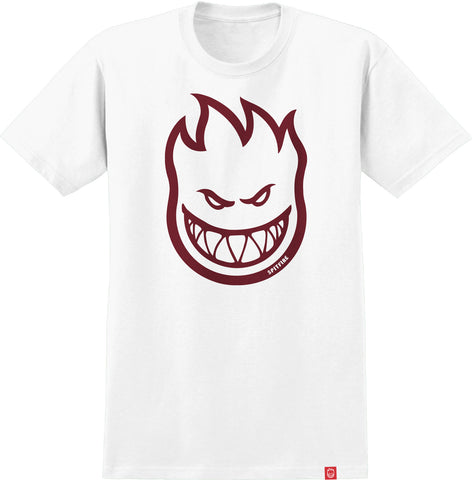 SPITFIRE BIGHEAD TEE WHITE w/ DARK RED PRINT