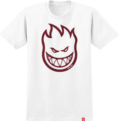 SPITFIRE BIGHEAD TEE WHITE w/ DARK RED PRINT
