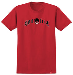 SPITFIRE IMMORTAL FIRE TEE RED w/ RED ,BLACK & WHITE PRINT