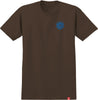 SPITFIRE CLASSIC '87 SWIRL FILL TEE DARK CHOCOLATE WITH BLUE & WHITE PRINTS