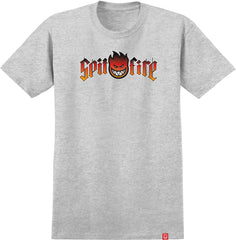 SPITFIRE HERETIC BIGHEAD FADE FILL S/S T-SHIRT HEATHER GREY w/ MULTI COLOR Print