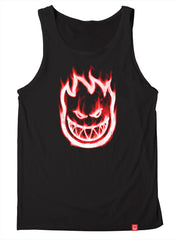 SPITFIRE BIGHEAD SMOKE RED TANK TOP BLACK w/ RED & WHITE Print