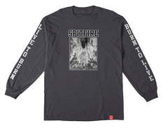 SPITFIRE INFERNO SLEEVE L/S TEE CHARCOAL(SOLID) w/ BLACK & WHITE PRINTS