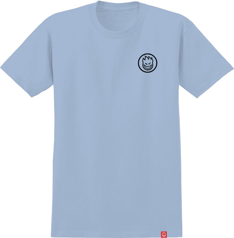 SPITFIRE CLASSIC SWIRL TEE POWDER BLUE w/ BLACK PRINTS