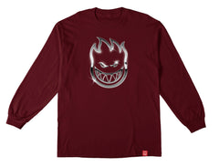 SPITFIRE CHROME BIGHEAD L/S TEE MAROON w/ MULTI COLOR PRINT