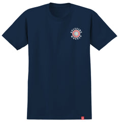 SPITFIRE OG CLASSIC FILL TEE TRUE NAVY w/ WHITE, RED, YELLOW & BLUE PRINTS