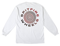 SPITFIRE CLASSIC '87 SWIRL FADE FILL L/S TEE WHITE w/ RED & BLACK FADE PRINTS