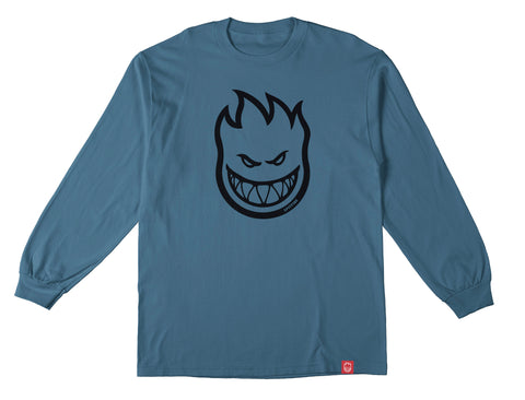 SPITFIRE BIGHEAD L/S TEE INDIGO BLUE w/ BLACK PRINT