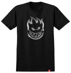 SPITFIRE CHROME BIGHEAD TEE BLACK w/ MULTI COLOR PRINT