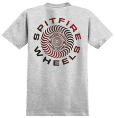 SPITFIRE CLASSIC '87 SWIRL FADE FILL TEE ASH GREY w/ RED & BLACK FADE PRINTS