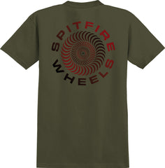 SPITFIRE CLASSIC '87 SWIRL FADE FILL TEE OLIVE w/ RED & BLACK FADE PRINTS