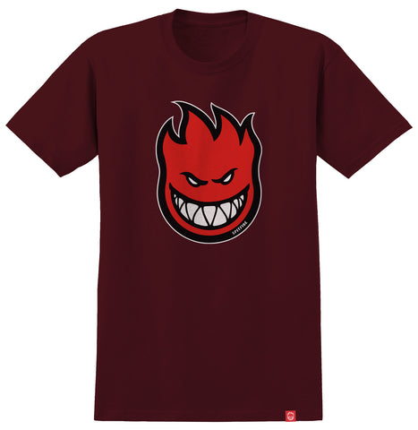 SPITFIRE BIGHEAD FILL TEE MAROON w/ RED, BLACK & WHITE PRINT