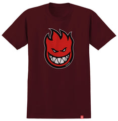 SPITFIRE BIGHEAD FILL TEE MAROON w/ RED, BLACK & WHITE PRINT