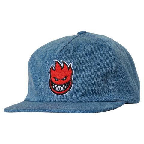 SPITFIRE BIGHEAD FILL SNAPBACK WASHED DENIM / RED