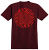 SPITFIRE CLASSIC SWIRL OVERLAY TEE BURGUNDY w/ RED & BLACK PRINTS