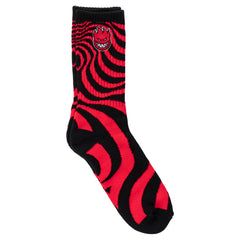 SPITFIRE BIGHEAD FILL EMB SWIRL SOCK RED/BLACK
