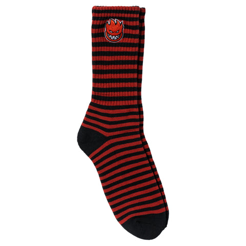 SPITFIRE BIGHEAD FILL EMB STRIPE SOCK BLACK / DARK RED