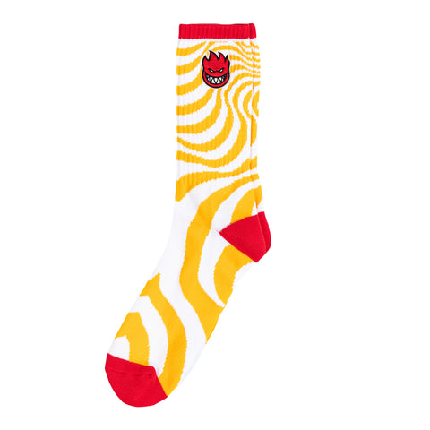 SPITFIRE BIGHEAD FILL EMB SWIRL SOCK WHITE / GOLD / RED