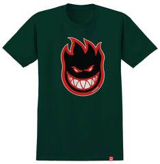 SPITFIRE BIGHEAD FILL YOUTH TEE FOREST GREEN w/ BLACK, RED & WHITE PRINT