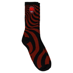 SPITFIRE BIGHEAD FILL EMB SWIRL SOCK DARK RED / BLACK
