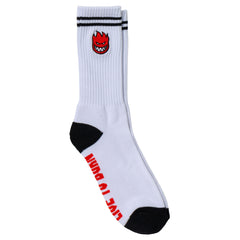 SPITFIRE BIGHEAD FILL EMB SOCK WHITE / BLACK / RED