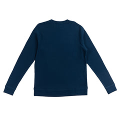 ANTIHERO LIL BLACK HERO OUTLINE WAFFLE KNIT THERMAL CREWNECK NAVY / WHITE